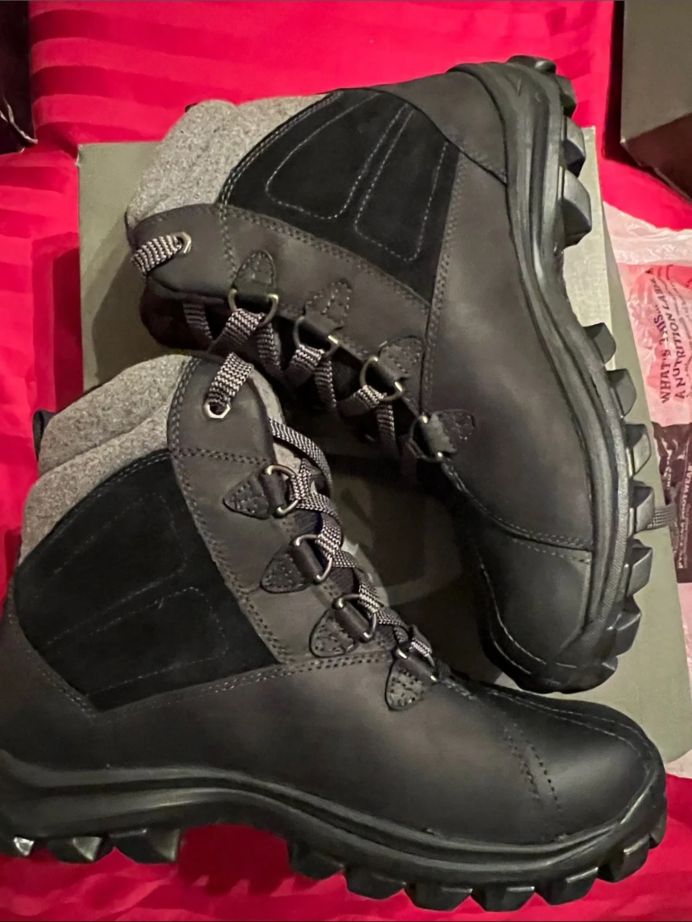 Timberland Black and Gray Lace-Up Outdoor Boots